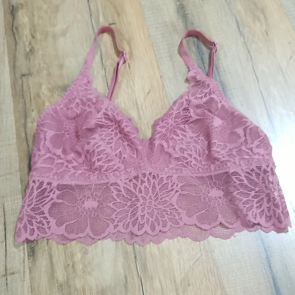 PINK by VICTORIA'S SECRET Lilac Purple Floral Lace Bralette - (Size AA-B) - Picture 1 of 8